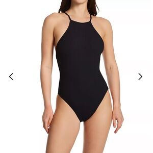 Sandbar Solids High Neck Mio One Piece Swimsuit Black
